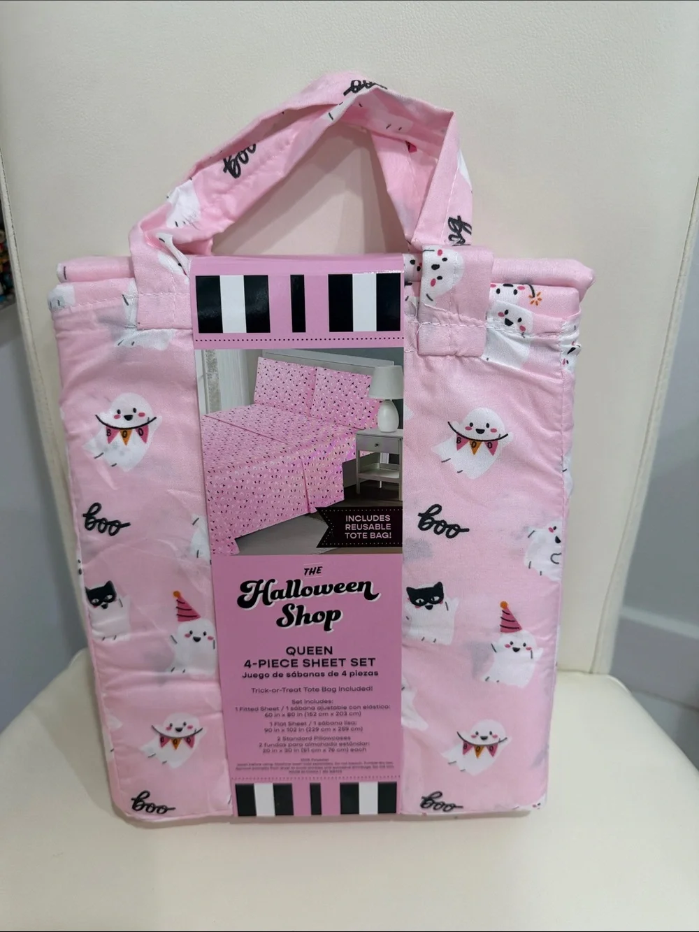 The Halloween Shop White/Pink & Black